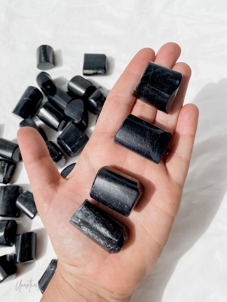 Black Tourmaline + Mica Tumbles | Large - Unearthed Crystals