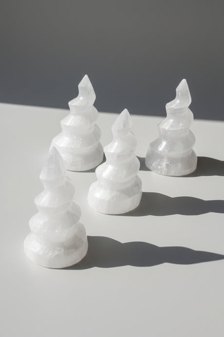 Selenite Unicorn Horn Carving | Mini - Unearthed Crystals