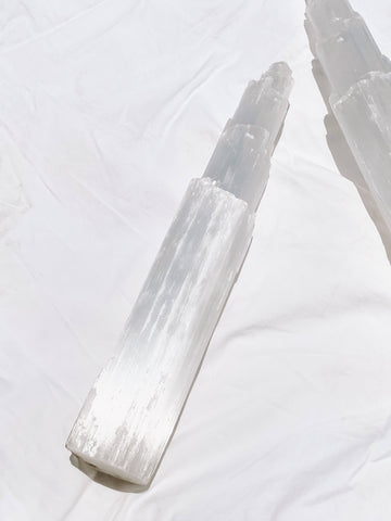 Selenite Tower Carving | Extra Large - Unearthed Crystals