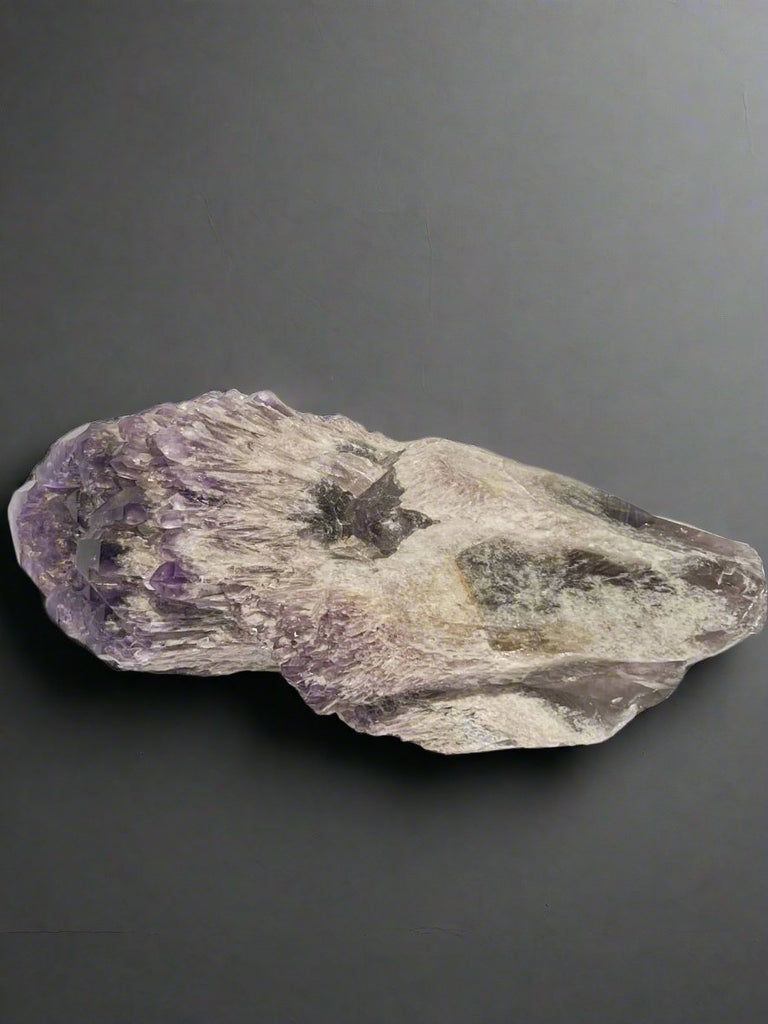 Elestial Amethyst Point with Smokey Quartz - Unearthed Crystals