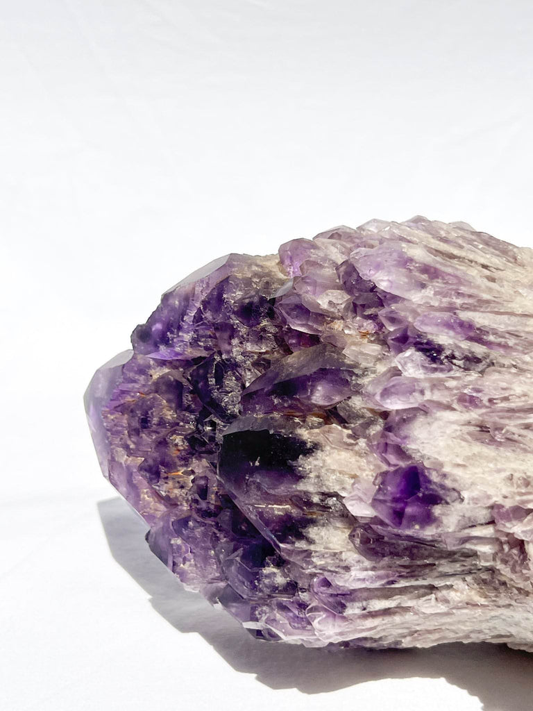 Elestial Amethyst Point with Smokey Quartz - Unearthed Crystals