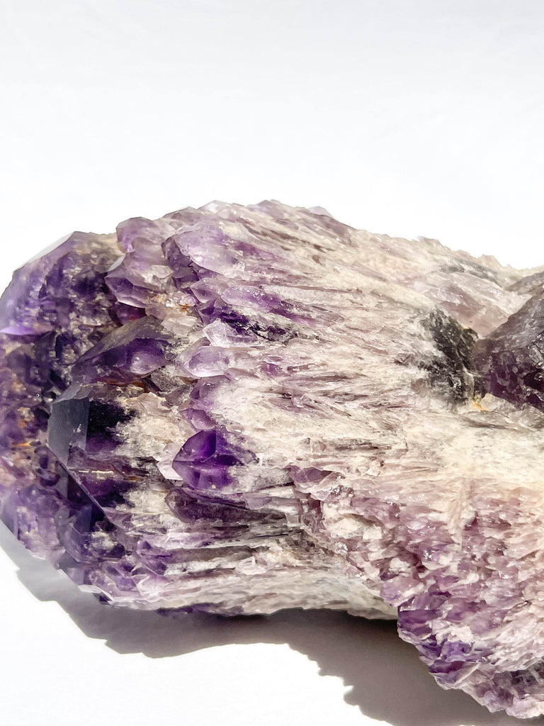 Elestial Amethyst Point with Smokey Quartz - Unearthed Crystals