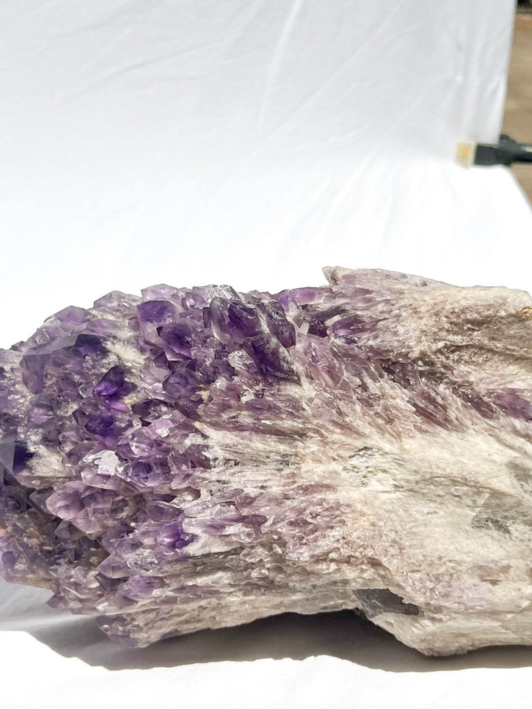 Elestial Amethyst Point with Smokey Quartz - Unearthed Crystals