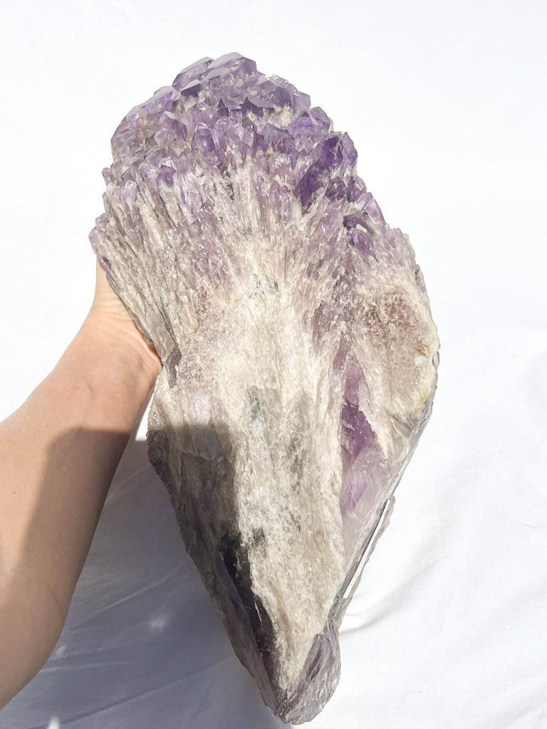 Elestial Amethyst Point with Smokey Quartz - Unearthed Crystals