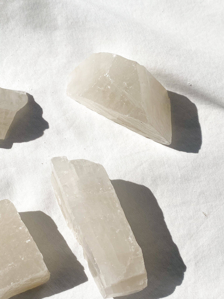 White Calcite Rough | Medium - Unearthed Crystals