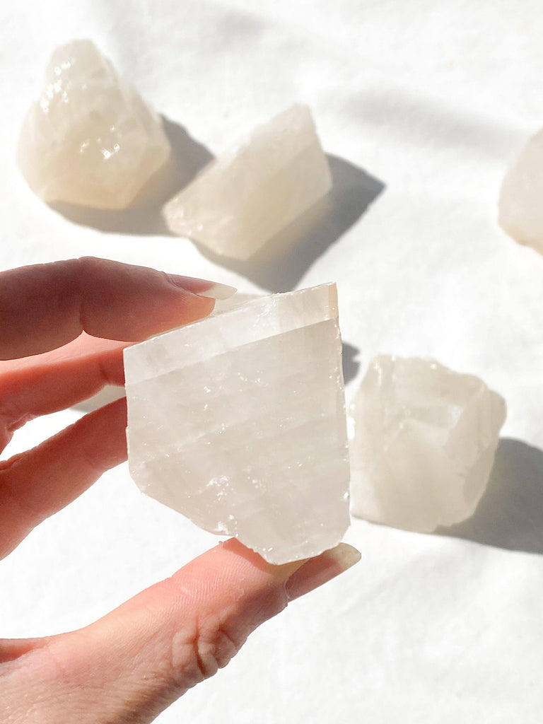 White Calcite Rough | Large - Unearthed Crystals