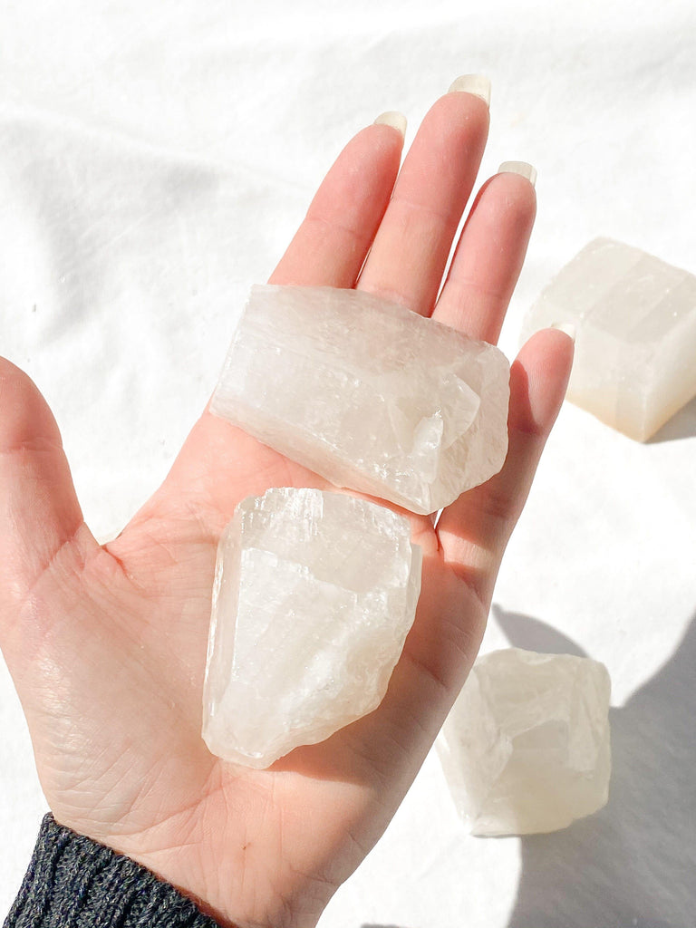 White Calcite Rough | Large - Unearthed Crystals