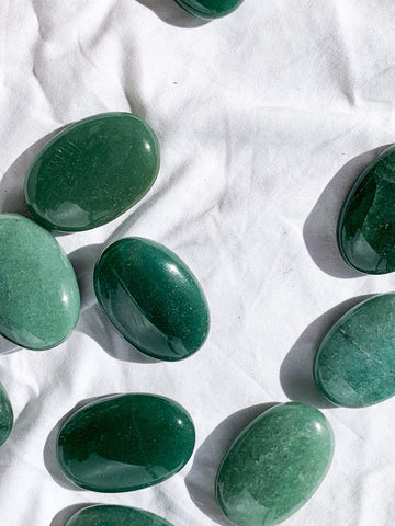 Green Aventurine Pillow Palm Stone - Unearthed Crystals