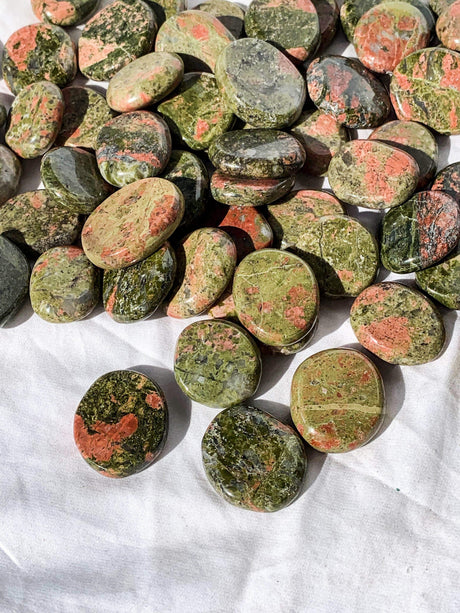 Unakite Coin - Unearthed Crystals