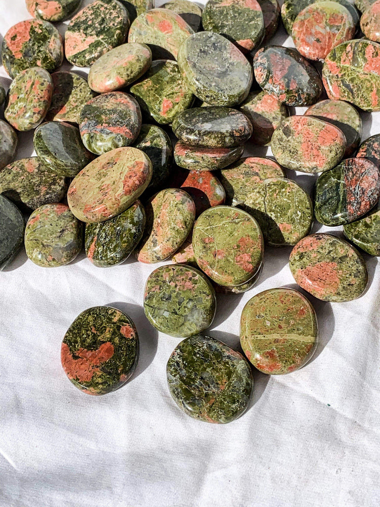 Unakite Coin - Unearthed Crystals