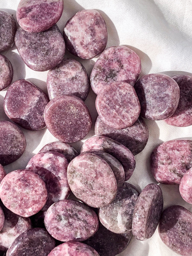 Lepidolite Coin | Dark - Unearthed Crystals