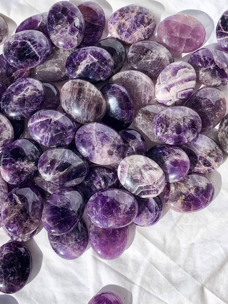 Amethyst Pillow Palm Stone - Unearthed Crystals