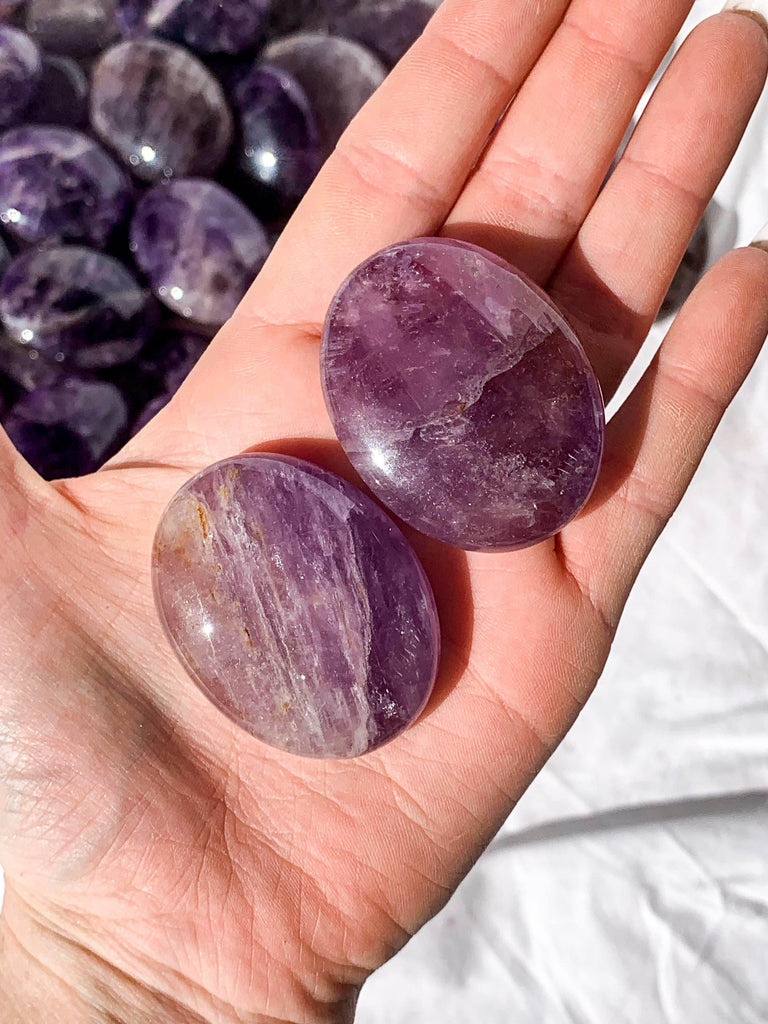 Amethyst Pillow Palm Stone - Unearthed Crystals