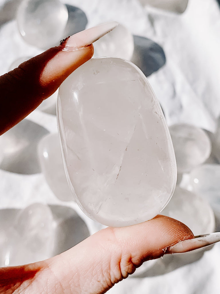 Girasol Quartz Palm Stone | Medium - Unearthed Crystals