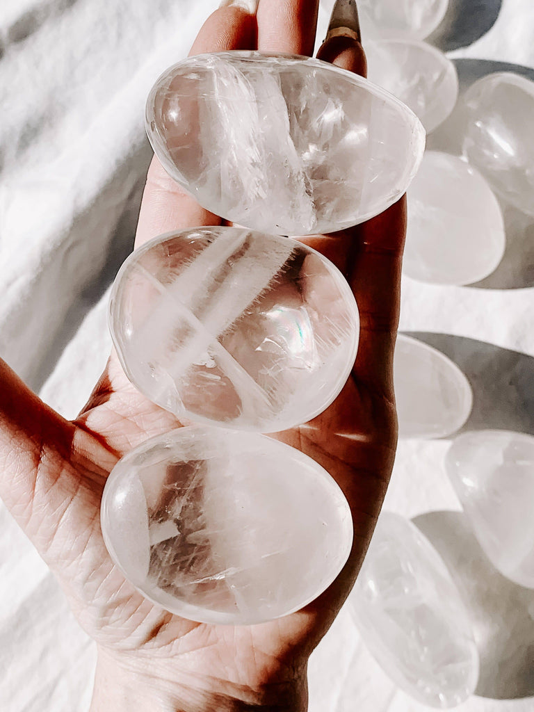 Girasol Quartz Palm Stone | Large - Unearthed Crystals