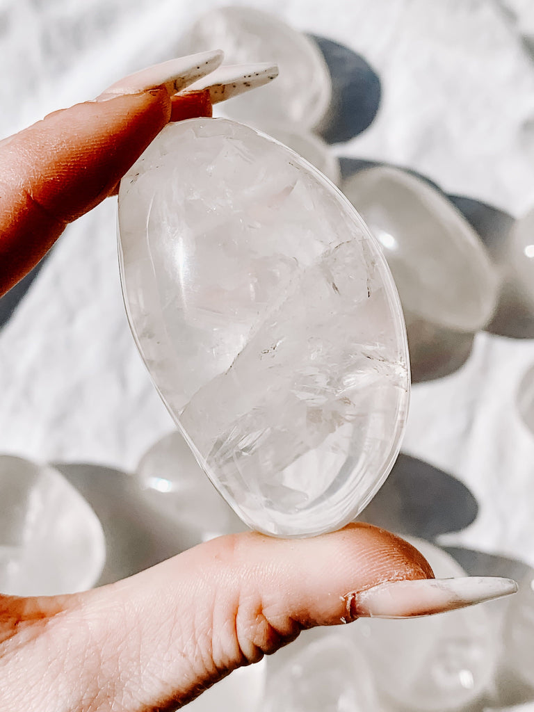 Girasol Quartz Palm Stone | Large - Unearthed Crystals