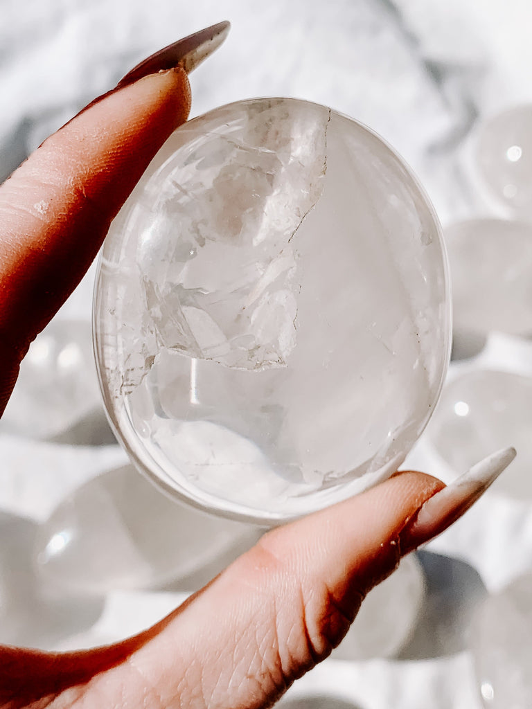 Girasol Quartz Palm Stone | Large - Unearthed Crystals