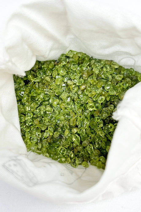 Peridot Chips | 100g Bag - Unearthed Crystals