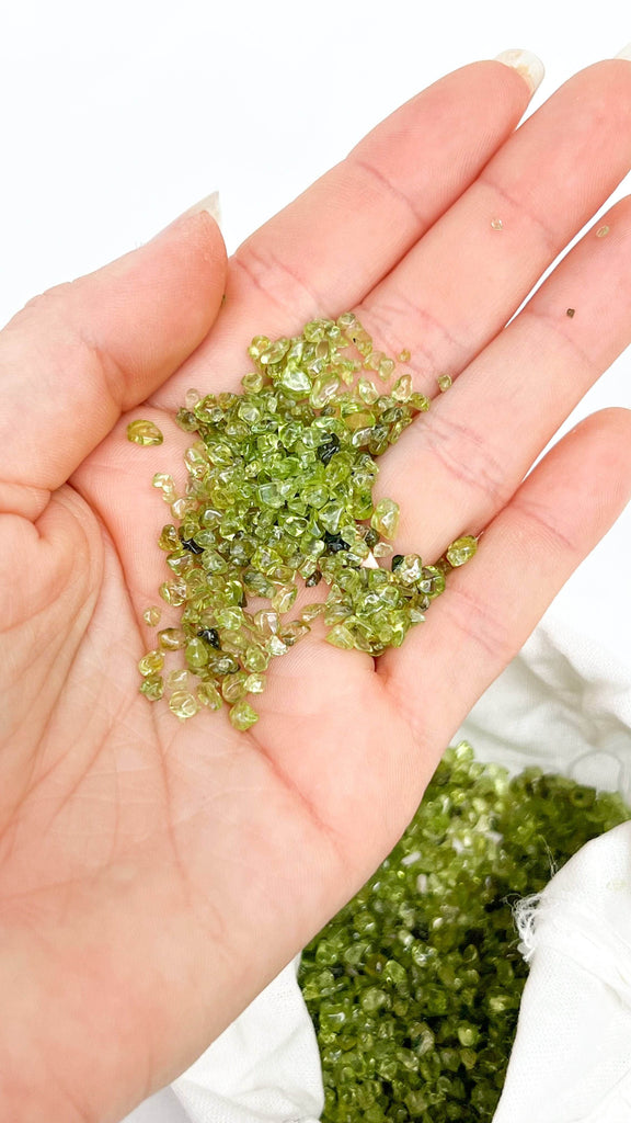 Peridot Chips | 100g Bag - Unearthed Crystals