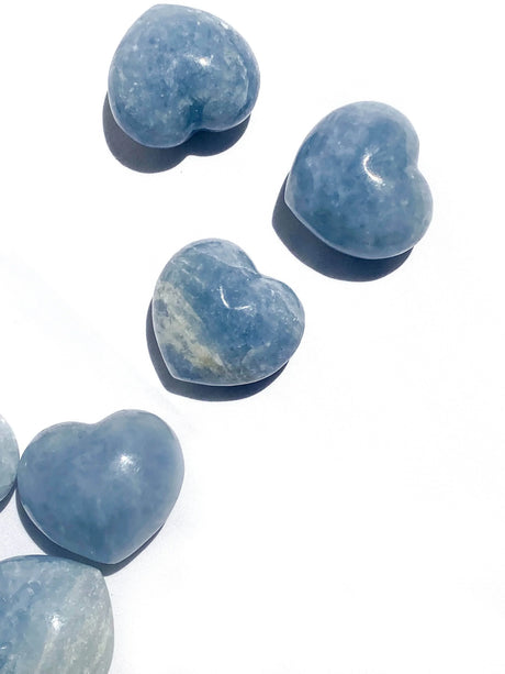 Blue Calcite Puffy Heart | Large - Unearthed Crystals
