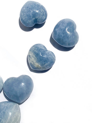 Blue Calcite Puffy Heart | Large - Unearthed Crystals