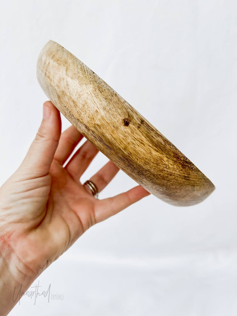 Wooden Bowl | Crescent Moon | Small - Unearthed Crystals