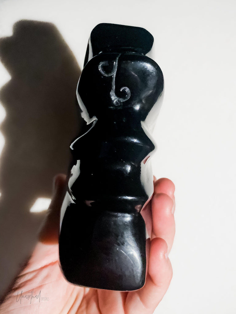 Rainbow Obsidian Flame Carving - Unearthed Crystals