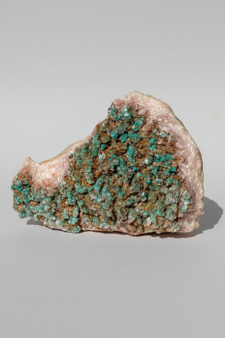 Dolomite + Malachite specimen from Morocco, 1.72kg green mineral collector piece 