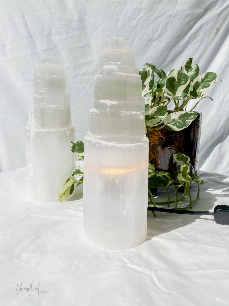 Selenite Lamp | Medium - Unearthed Crystals