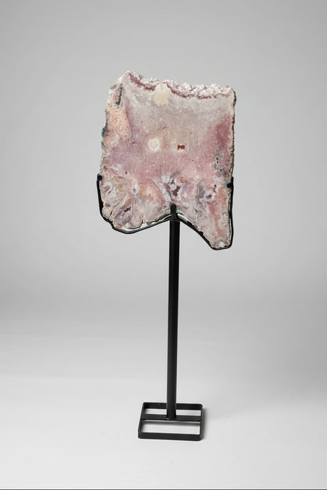 Pink Amethyst Slab on Metal Stand - Unearthed Crystals