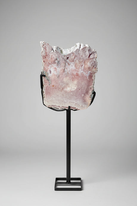 Pink Amethyst Slab on Metal Stand - Unearthed Crystals
