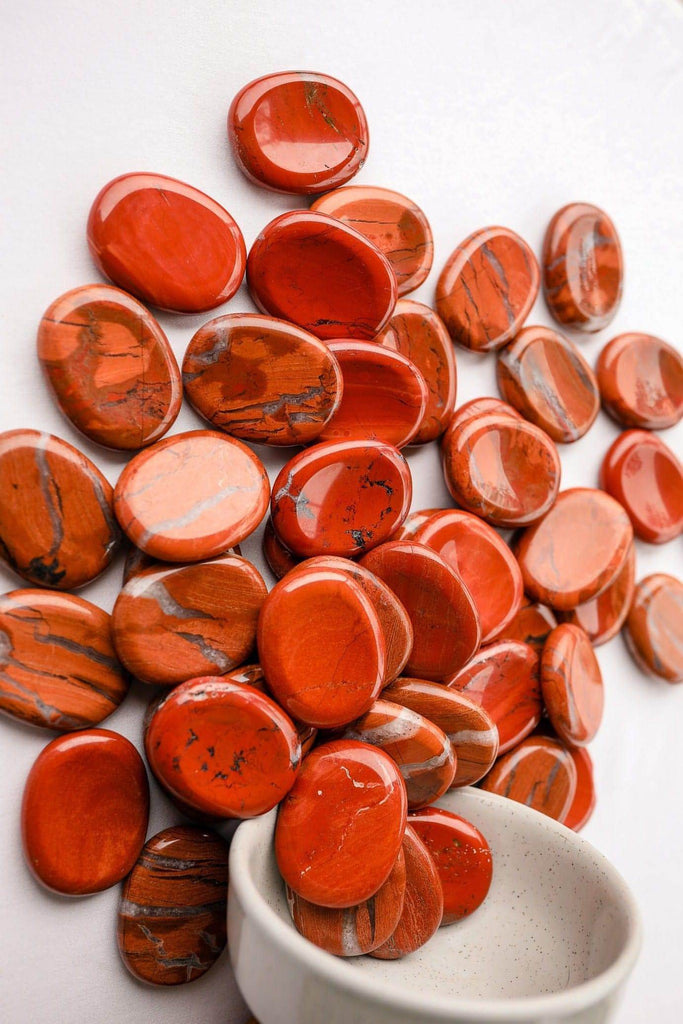 Red Jasper Worry Stone - Unearthed Crystals