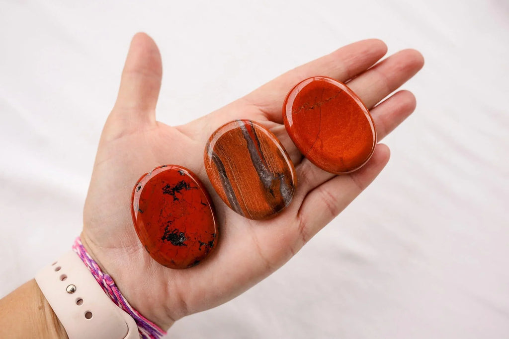 Red Jasper Worry Stone - Unearthed Crystals