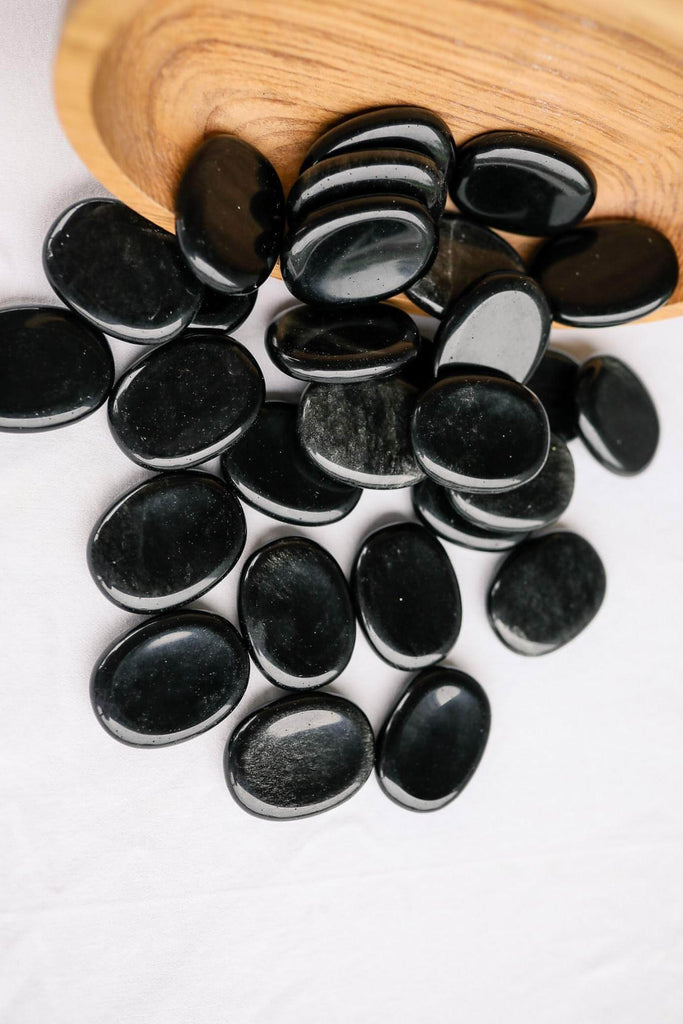 Black Obsidian Worry Stone - Unearthed Crystals