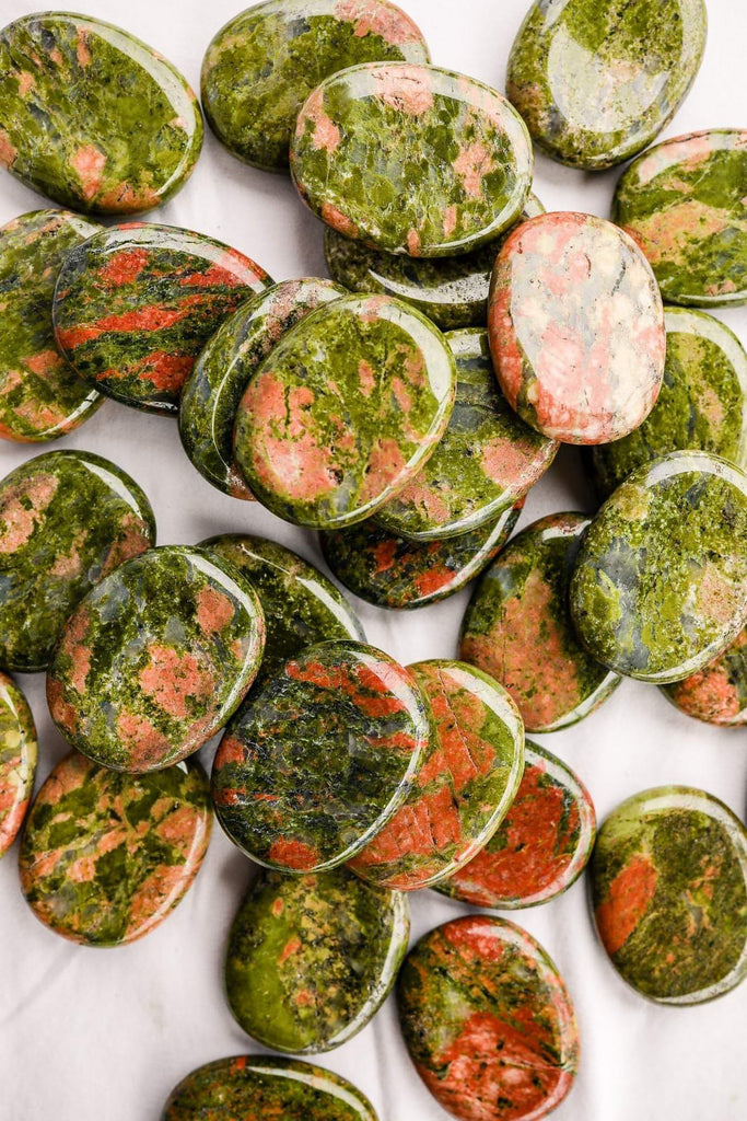 Unakite Worry Stone - Unearthed Crystals