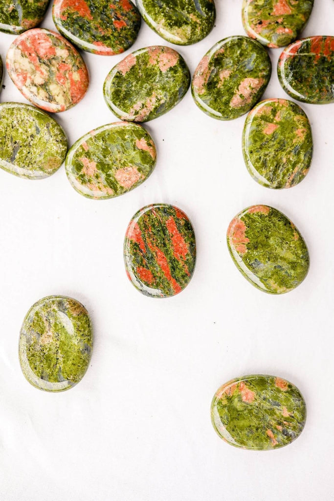 Unakite Worry Stone - Unearthed Crystals